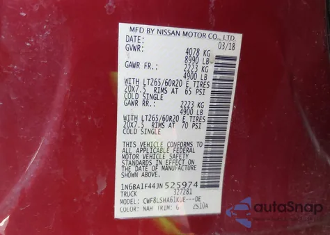 2018 Nissan Titan Xd Sv Diesel из США, поврежденный, VIN 1N6BA1F44JN525974